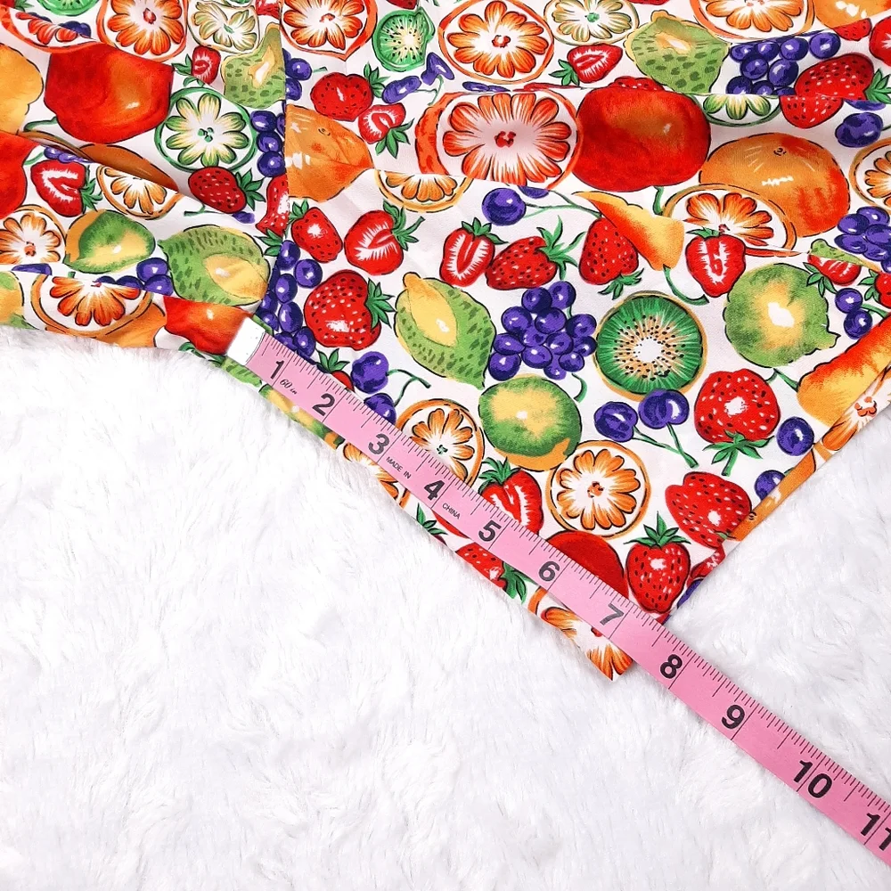 S.G. Sport vintage novelty fruit print high waisted elastic lightweight shorts - Picture 6 of 8